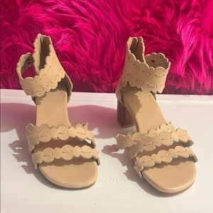 Scalloped Tan ELF Sandals